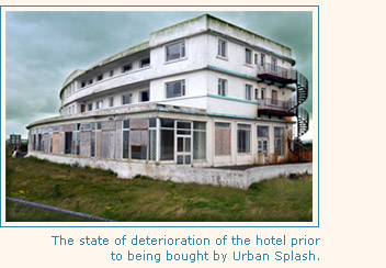 The hotel in a state of seterioration prior to being bought by Urban Splash