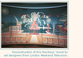 Reconstruction of Eric Ravillious Night Scene for the Circular Cafe, by set designers for LWT